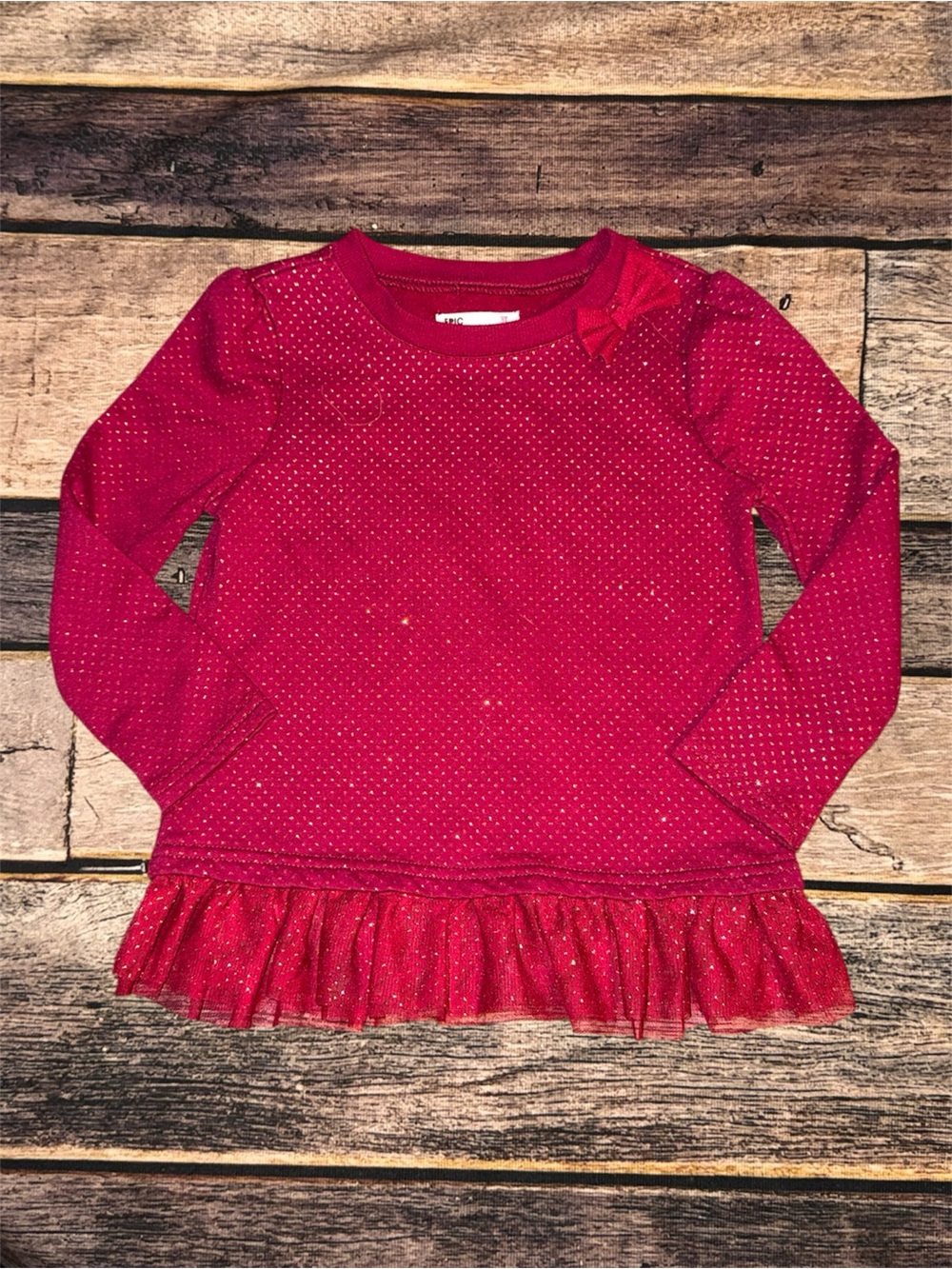 Epic Thread Sparkle Tunic w/mesh tulle ruffle hem